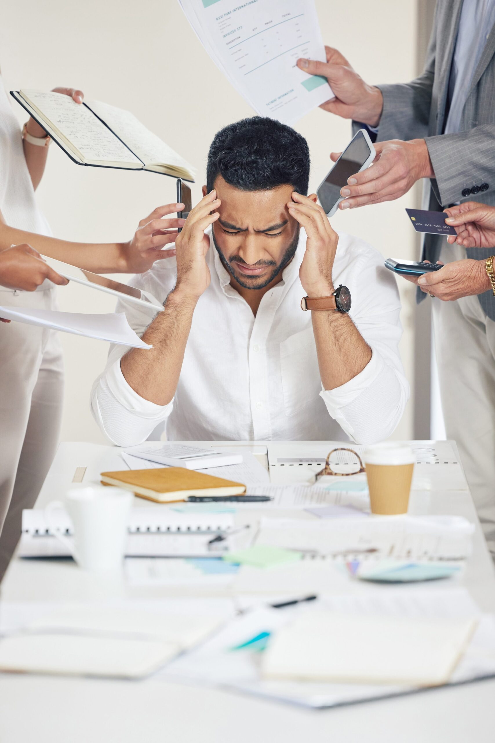 Why You Need a Financial Partner – Overcoming Admin and Compliance Overload Overwhelmed business owner buried in admin and financial stress